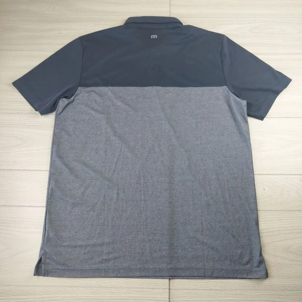 Travis Mathew Polo Shirt Mens‎ XL Gray Short Sleeve Golf Logo Two Tone NWT